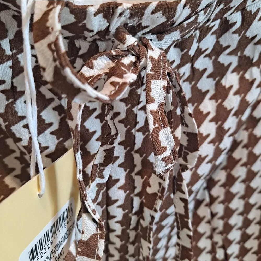 CHARLIE HOLIDAY LOLA HOUNDSTOOTH FLARE PANTS LINED SIZE XS/2